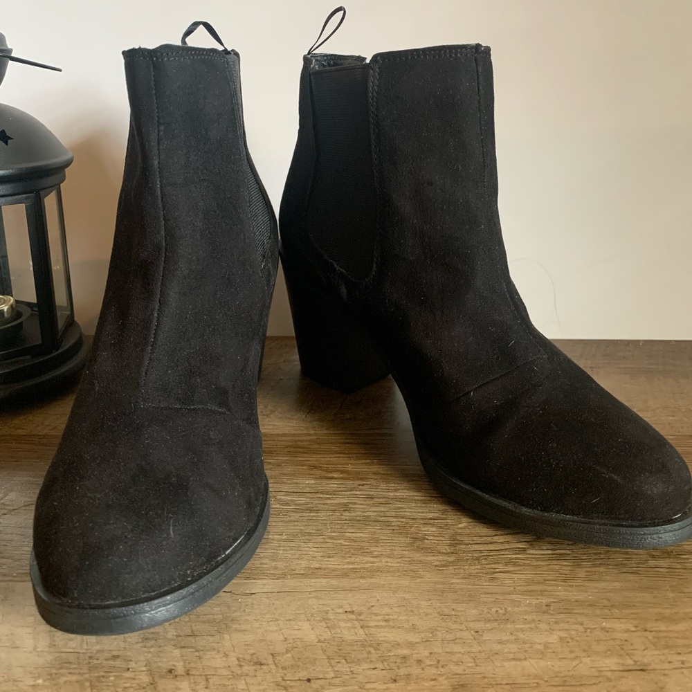 H&M ANKLE BOOT VEGAN BLACK SUEDE LEATHER SZ EUR 41 US 9 1/2
